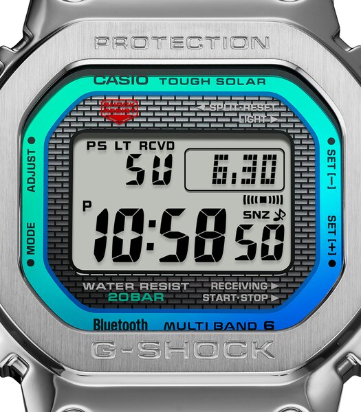 Montre CASIO G-SHOCK Homme GMW-B5000PC-1ER Digital Cadran MINERAL Multicolore Bracelet Acier inoxydable Noir Boucle déployante Etanchéité 20BAR