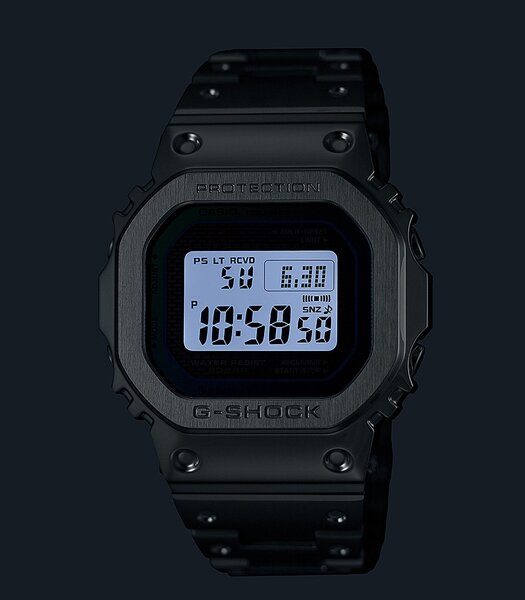Montre CASIO G-SHOCK Homme GMW-B5000PC-1ER Digital Cadran MINERAL Multicolore Bracelet Acier inoxydable Noir Boucle déployante Etanchéité 20BAR