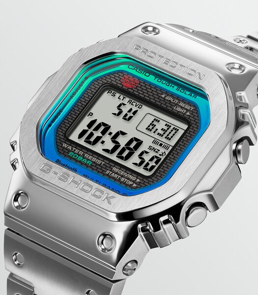 Montre CASIO G-SHOCK Homme GMW-B5000PC-1ER Digital Cadran MINERAL Multicolore Bracelet Acier inoxydable Noir Boucle déployante Etanchéité 20BAR