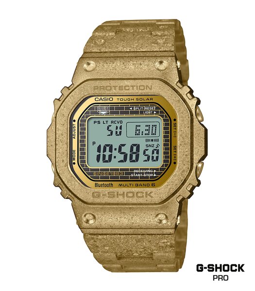 Montre CASIO G-SHOCK Homme GMW-B5000PG-9ER Digital Cadran MINERAL Or Bracelet Acier inoxydable Or Boucle déployante Etanchéité 20BAR