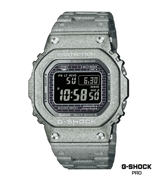 Montre CASIO G-SHOCK Homme GMW-B5000PS-1ER Digital Cadran MINERAL Argenté Bracelet Acier inoxydable Argenté Boucle déployante Etanchéité 20BAR