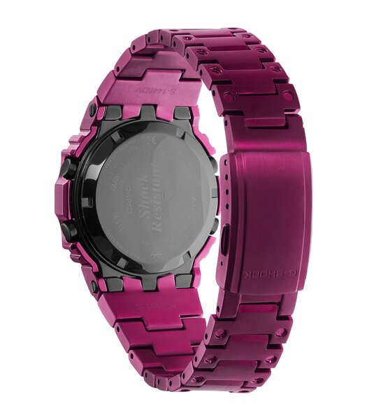 Montre CASIO G-SHOCK Homme GMW-B5000RD-4ER Digital Cadran Minéral Noir Bracelet Acier inoxydable Rouge Boucle déployante Etanchéité 20 BAR