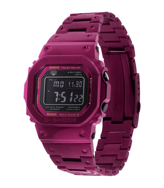 Montre CASIO G-SHOCK Homme GMW-B5000RD-4ER Digital Cadran Minéral Noir Bracelet Acier inoxydable Rouge Boucle déployante Etanchéité 20 BAR