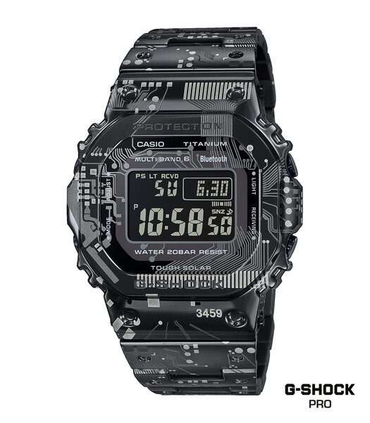 Montre CASIO G-SHOCK Homme GMW-B5000TCC-1ER Digital Cadran Saphir Noir Bracelet Titane Noir Boucle déployante Etanchéité 20 BAR