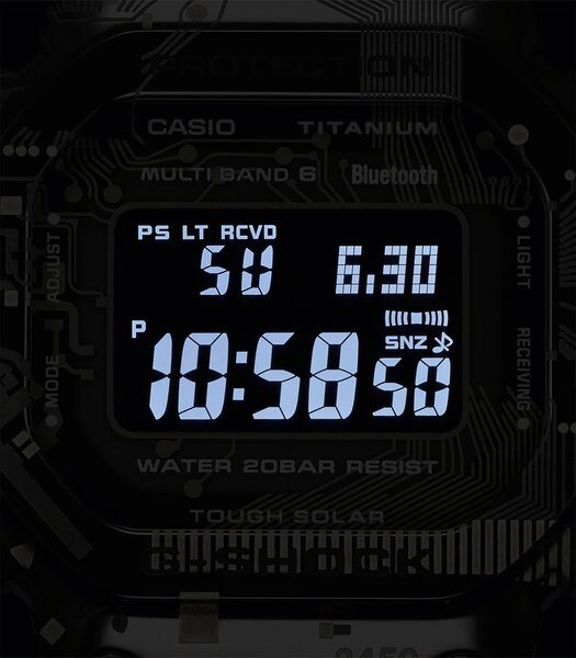 Montre CASIO G-SHOCK Homme GMW-B5000TCC-1ER Digital Cadran Saphir Noir Bracelet Titane Noir Boucle déployante Etanchéité 20 BAR