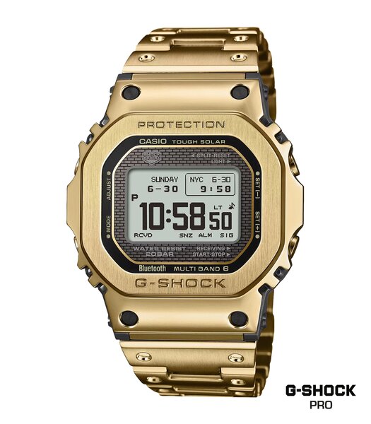 Horloge CASIO G-SHOCK Heren GMW-BZ5000GD-9ER Digitaal Behuizing MINERAAL Goud Bracelette Roestvrij staal Goud Etanchéiteiten 20BAR