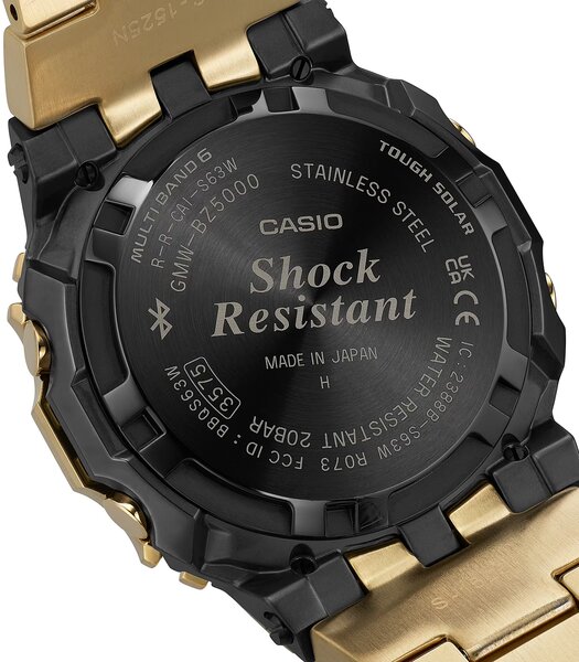 Horloge CASIO G-SHOCK Heren GMW-BZ5000GD-9ER Digitaal Behuizing MINERAAL Goud Bracelette Roestvrij staal Goud Etanchéiteiten 20BAR