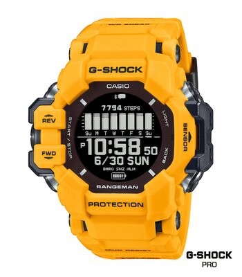 Montre CASIO G-SHOCK Homme GPR-H1000-9ER Digital Cadran Acrylique Bracelet Résine Noir Boucle ardillon