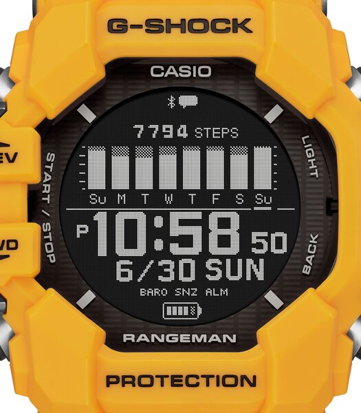 Montre CASIO G-SHOCK Homme GPR-H1000-9ER Digital Cadran Acrylique Bracelet Résine Noir Boucle ardillon