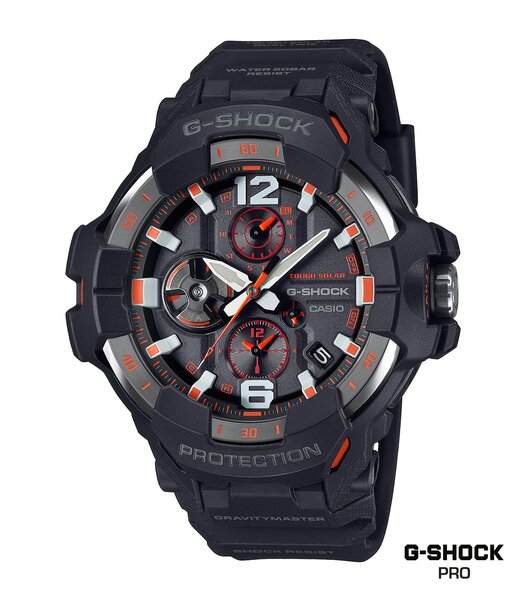 Montre CASIO G-SHOCK Homme GR-B300-1A4ER Analogue Cadran MINERAL Rouge Bracelet Résine Noir Etanchéité 20BAR