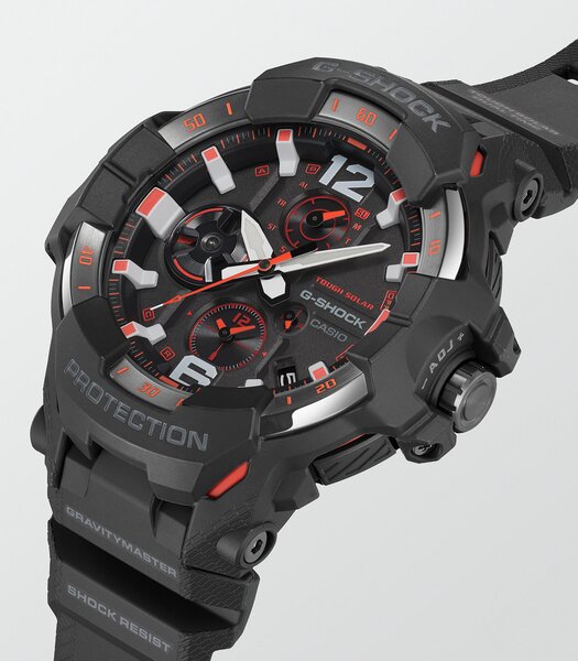 Montre CASIO G-SHOCK Homme GR-B300-1A4ER Analogue Cadran MINERAL Rouge Bracelet Résine Noir Etanchéité 20BAR