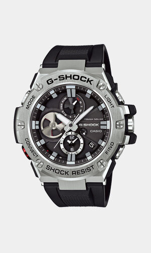 Montre CASIO G-SHOCK Homme GST-B100-1AER Analogique Cadran Minéral Noir Bracelet Résine Noir Boucle ardillon Etanchéité 20 BAR