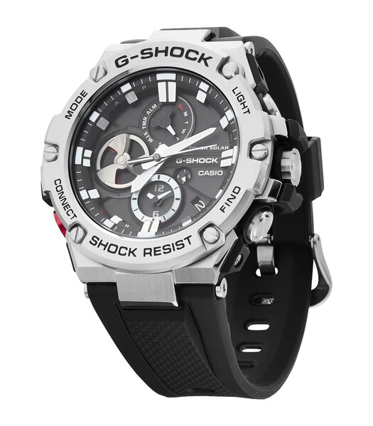Montre CASIO G-SHOCK Homme GST-B100-1AER Analogique Cadran Minéral Noir Bracelet Résine Noir Boucle ardillon Etanchéité 20 BAR