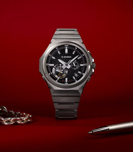 Montre CASIO G-SHOCK Homme GST-B1000D-1AER Analogue-Digital Cadran MINERAL Noir Bracelet Acier inoxydable Argenté Etanchéité 20BAR