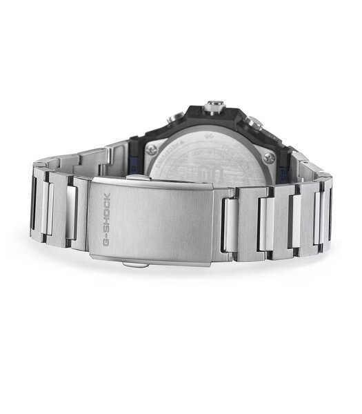 Horloge CASIO G-SHOCK Heren GST-B1000D-2AER Analoog-digitaal Behuizing MINERAAL Blauw Bracelette Roestvrij staal Zilverkleurig Etanchéiteiten 20BAR