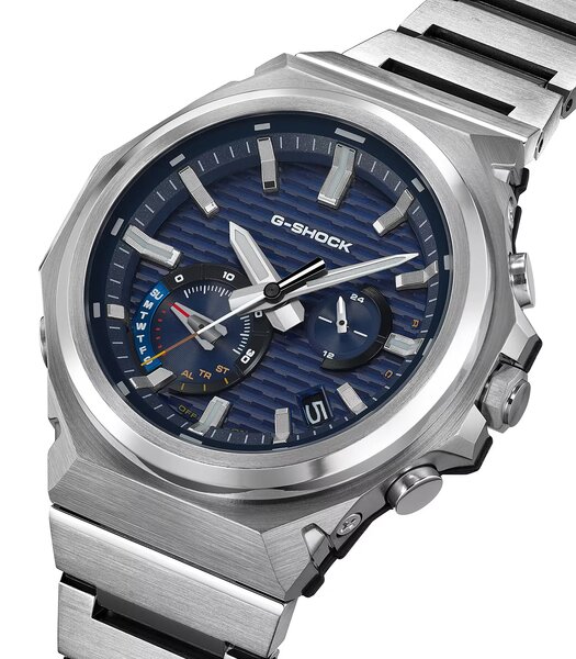 Horloge CASIO G-SHOCK Heren GST-B1000D-2AER Analoog-digitaal Behuizing MINERAAL Blauw Bracelette Roestvrij staal Zilverkleurig Etanchéiteiten 20BAR