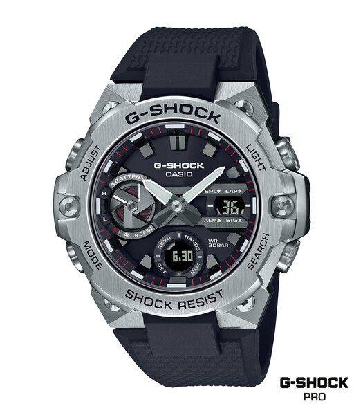 Montre CASIO G-SHOCK Homme GST-B400-1AER Digital + analogique Cadran Minéral Noir Bracelet Résine Noir Boucle ardillon Etanchéité 20 BAR