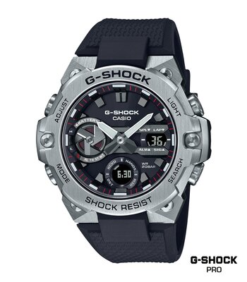 Montre CASIO G-SHOCK Homme GST-B400-1AER Digital + analogique Cadran Minéral Noir Bracelet Résine Noir Boucle ardillon Etanchéité 20 BAR