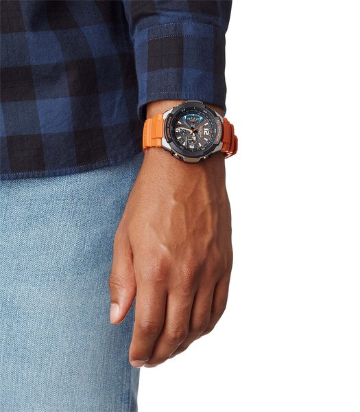 Montre CASIO G-SHOCK Homme GW-3000M-4AER Analogique Cadran Minéral Noir Bracelet Résine Orange Boucle ardillon Etanchéité 20 BAR