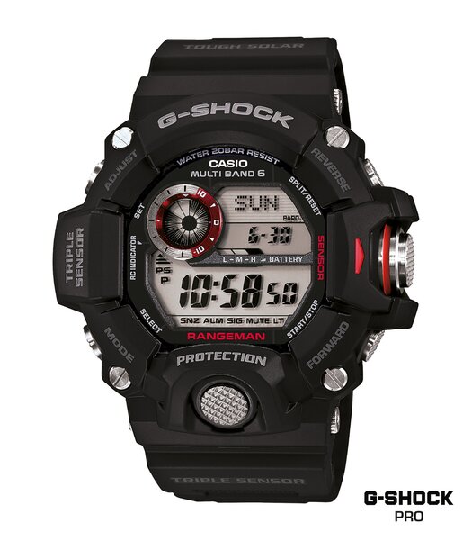 Montre CASIO G-SHOCK Homme GW-9400-1ER Digital Cadran MINERAL Noir Bracelet RESINE Noir Boucle ardillon Etanchéité 20BAR