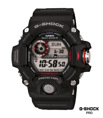 Montre CASIO G-SHOCK Homme GW-9400-1ER Digital Cadran MINERAL Noir Bracelet RESINE Noir Boucle ardillon Etanchéité 20BAR