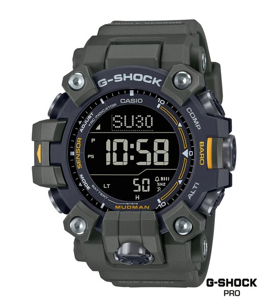 Montre CASIO G-SHOCK Homme GW-9500-3ER Digital Cadran Minéral Noir Bracelet Résine recyclé Vert Boucle ardillon Etanchéité 20 BAR