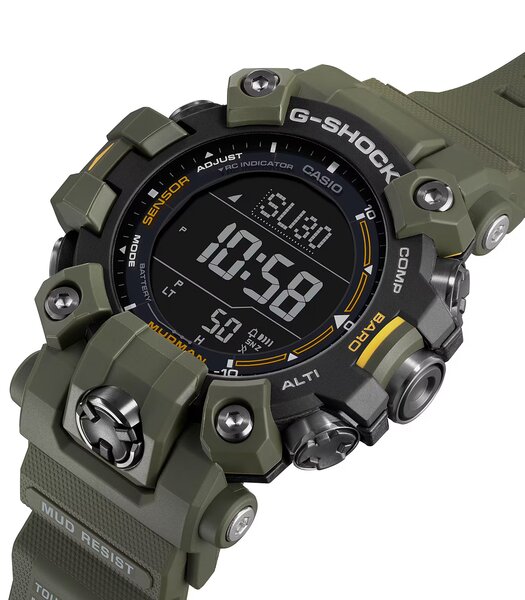 Montre CASIO G-SHOCK Homme GW-9500-3ER Digital Cadran Minéral Noir Bracelet Résine recyclé Vert Boucle ardillon Etanchéité 20 BAR