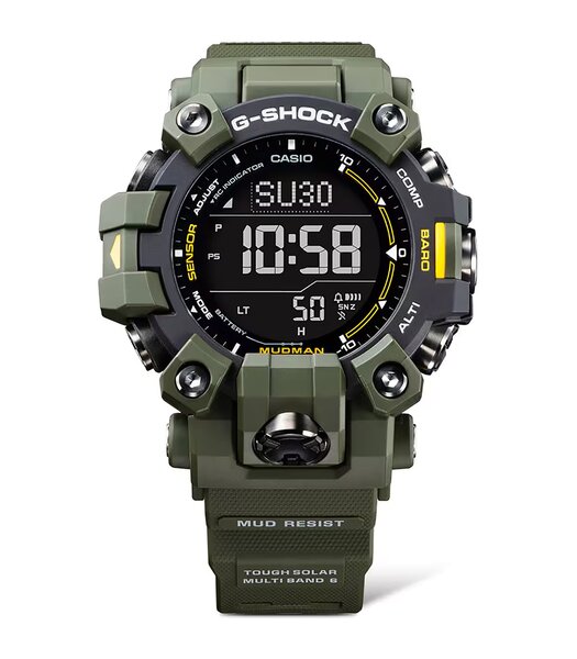 Montre CASIO G-SHOCK Homme GW-9500-3ER Digital Cadran Minéral Noir Bracelet Résine recyclé Vert Boucle ardillon Etanchéité 20 BAR