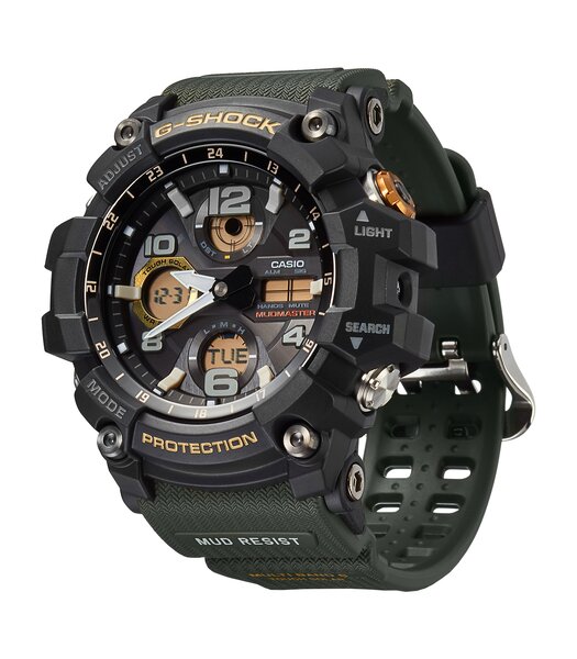 Montre CASIO G-SHOCK Homme GWG-100-1A3ER Digital + analogique Cadran Minéral Noir Bracelet Résine Vert Boucle ardillon Etanchéité 20 BAR
