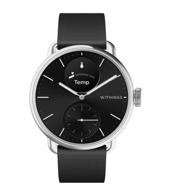 Montre Withings SCANWATCH 2 Unisexe HWA10-01 Analogue-Digital Cadran MINERAL Noir Bracelet Silicone Noir Boucle ardillon Etanchéité 5BAR