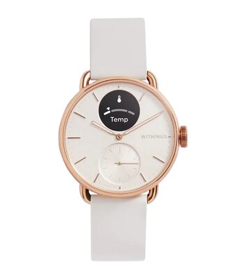 Montre Withings SCANWATCH 2 Femme HWA10-03 Analogue-Digital Cadran Saphir Blanc Bracelet Silicone Blanc Etanchéité 5BAR