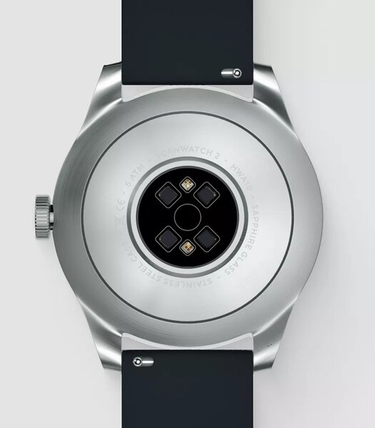Montre Withings SCANWATCH 2 Homme HWA10-04 Analogue-Digital Cadran Saphir Noir Bracelet Silicone Noir Etanchéité 5BAR