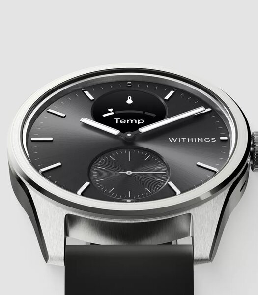 Montre Withings SCANWATCH 2 Homme HWA10-04 Analogue-Digital Cadran Saphir Noir Bracelet Silicone Noir Etanchéité 5BAR
