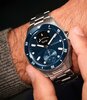 Montre Withings SCANWATCH NOVA Homme HWA10-07 Analogue-Digital Cadran Saphir Bleu Bracelet Acier inoxydable Acier Boucle déployante Etanchéité 10BAR
