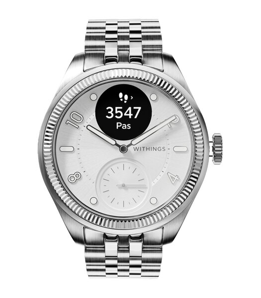 Montre Withings SCANWATCH NOVA BRILLIANT TITANIUM HWA10-10 Analogue-Digital Cadran Saphir Blanc Bracelet Acier inoxydable Acier Etanchéité 5BAR