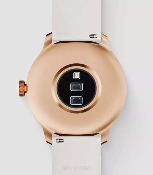 Horloge Withings SCANWATCH LIGHT Dames HWA11-01 Analoog-digitaal Behuizing Saffier Wit Bracelette Silicone Beige Etanchéiteiten 5BAR