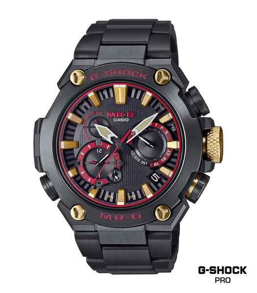 Montre CASIO G-SHOCK Homme MRG-B2000B-1A4DR Analogue Cadran Saphir Rouge Bracelet Titane Noir Etanchéité 20BAR