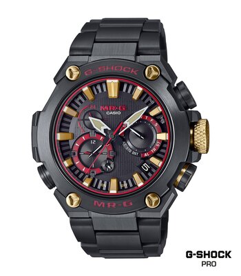 Montre CASIO G-SHOCK Homme MRG-B2000B-1A4DR Analogue Cadran Saphir Rouge Bracelet Titane Noir Etanchéité 20BAR