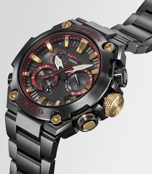 Montre CASIO G-SHOCK Homme MRG-B2000B-1A4DR Analogue Cadran Saphir Rouge Bracelet Titane Noir Etanchéité 20BAR