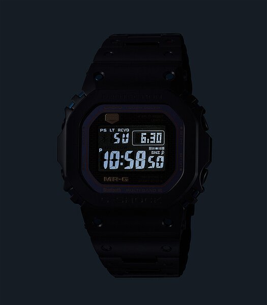 Montre CASIO G-SHOCK Homme MRG-B5000BA-1DR Digital Cadran Saphir Bleu Bracelet Titane Noir Boucle déployante Etanchéité 20BAR
