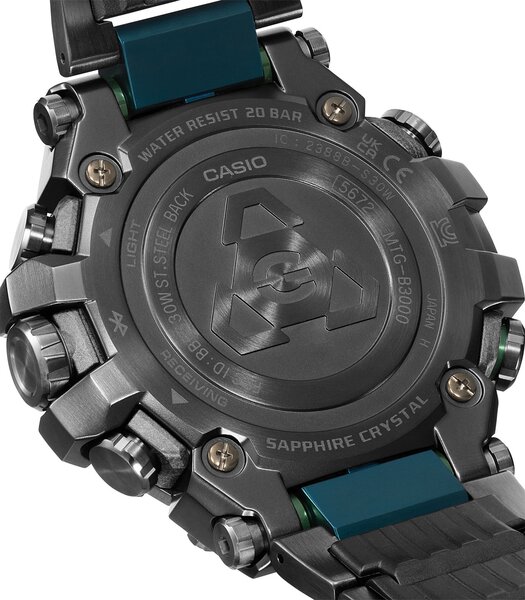 Montre CASIO G-SHOCK Homme MTG-B3000BD-1A2ER Analogue Cadran Saphir Bleu Bracelet Acier inoxydable Noir Boucle déployante Etanchéité 20BAR