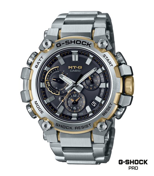 Montre CASIO G-SHOCK Homme MTG-B3000D-1A9ER Analogue Cadran Saphir Or Bracelet Acier inoxydable Argenté Boucle déployante Etanchéité 20BAR
