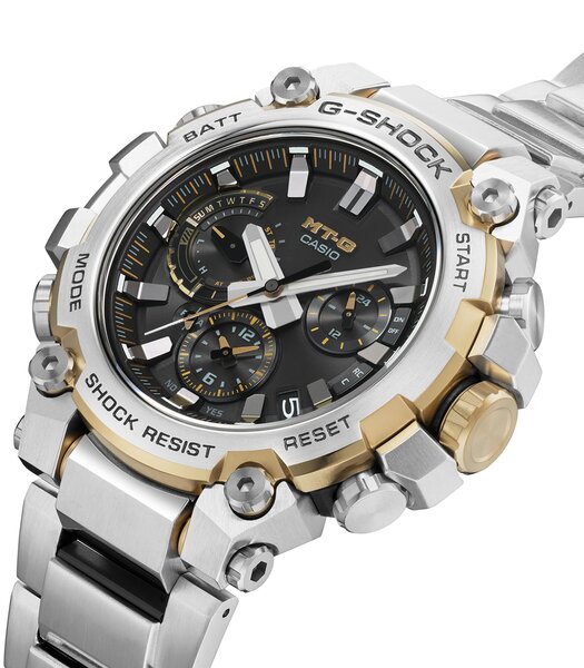 Montre CASIO G-SHOCK Homme MTG-B3000D-1A9ER Analogue Cadran Saphir Or Bracelet Acier inoxydable Argenté Boucle déployante Etanchéité 20BAR