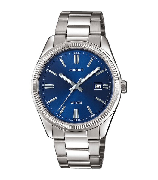 Montre CASIO CASIO COLLECTION Homme MTP-1302PD-2AVEF Analogue Cadran MINERAL Bleu Bracelet Acier inoxydable Acier BOUCLE DEPLOYANTE Etanchéité 5BAR