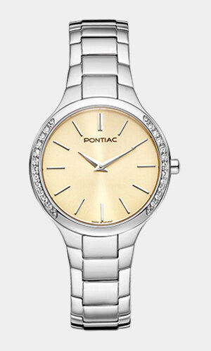 Montre PONTIAC LYRA Femme P10090 Analogue Cadran Saphir Or jaune Bracelet Acier inoxydable Acier BOUCLE DEPLOYANTE Etanchéité 5ATM