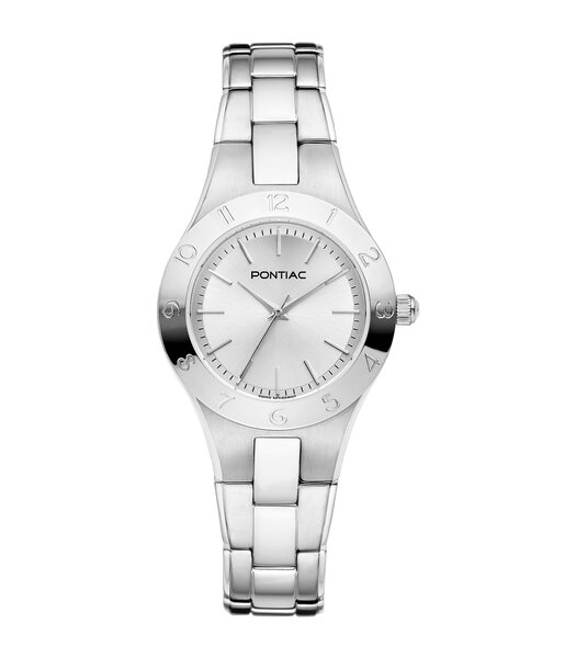 Montre PONTIAC ARIES Femme P10096 Analogue Cadran Saphir Gris Bracelet Acier inoxydable Gris BOUCLE DEPLOYANTE Etanchéité 5ATM