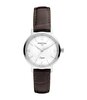 Montre PONTIAC LILY Femme P10124 Analogique Cadran Saphir Blanc Bracelet Cuir Brun Boucle ardillon Etanchéité 5 ATM