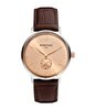 Horloge PONTIAC ARTHUR Heren P20064 Analoog Behuizing Saffier Roségoud Bracelette Leer Bruin Boucle ardillon Etanchéiteiten 5ATM