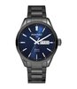 Montre PONTIAC VICTOR Homme P20110 Analogue Cadran Saphir Bleu Bracelet Acier Noir Boucle déployante Etanchéité 10BAR