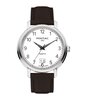 Horloge PONTIAC ERIC Heren P20126 Analoog Behuizing Saffier Wit Bracelette Leer Bruin Boucle ardillon Etanchéiteiten 5BAR